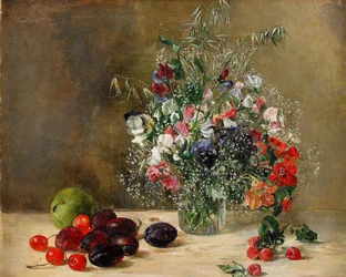 Stillleben mit Blumen und Früchten